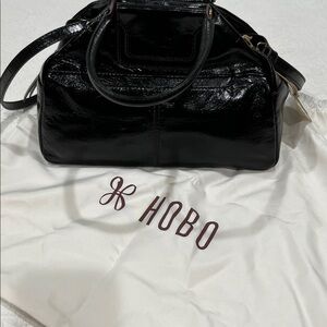HOBO Black Patent Leather Hobo Bag